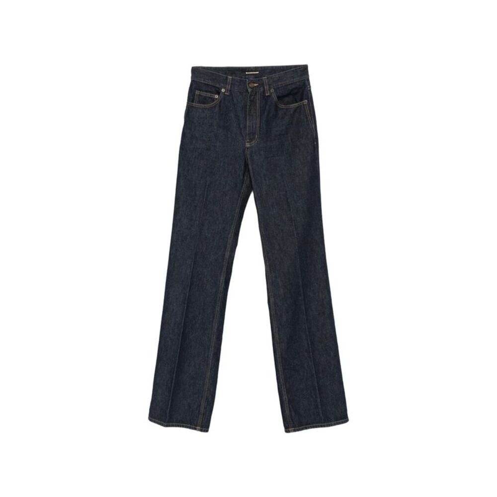 Saint Laurent Blue Denim - Wide-Leg Jeans Women